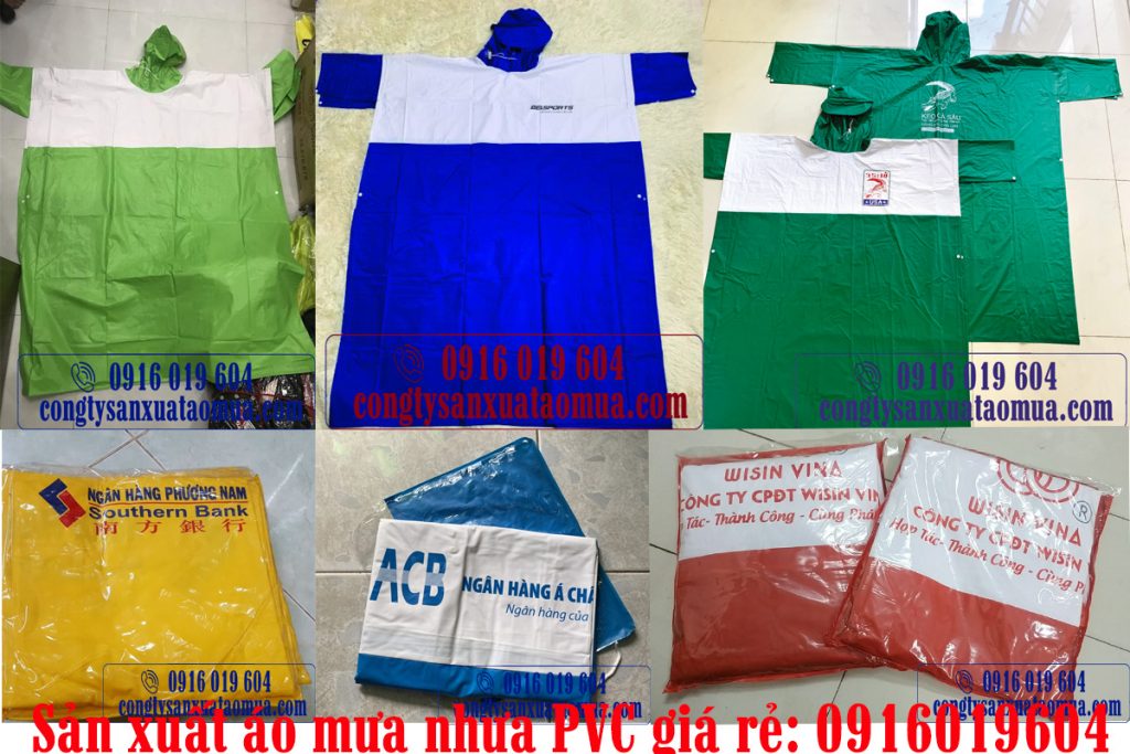 Xưởng may áo mưa quảng cáo từ các loai nhựa PVC giá rẻ