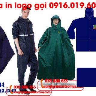 xưởng may áo mưa in logo công đoàn công ty tại Bắc Giang