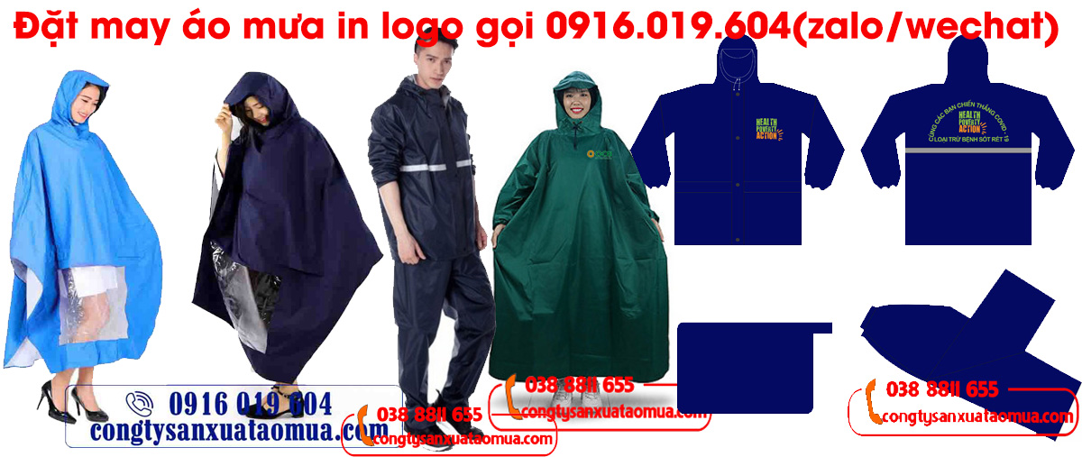 xưởng may áo mưa in logo công đoàn công ty tại Bắc Giang
