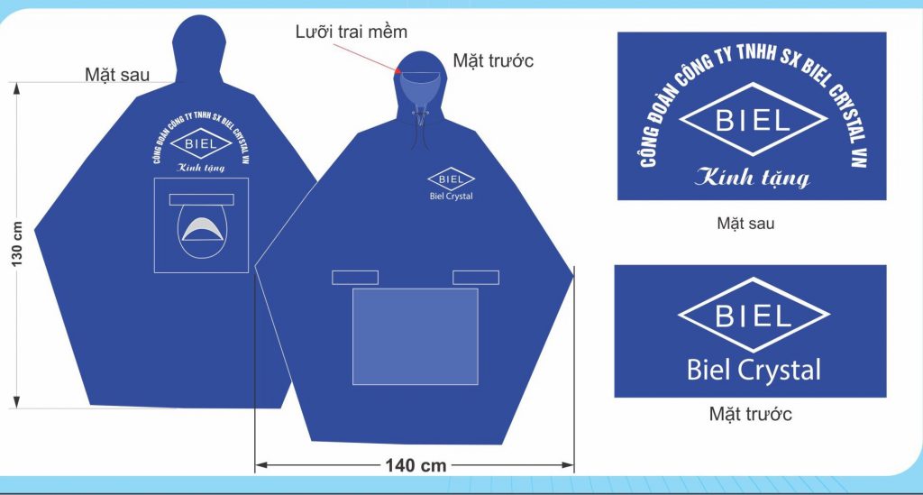 Thiết kế in áo mưa quà tặng công nhân viên theo yêu cầu