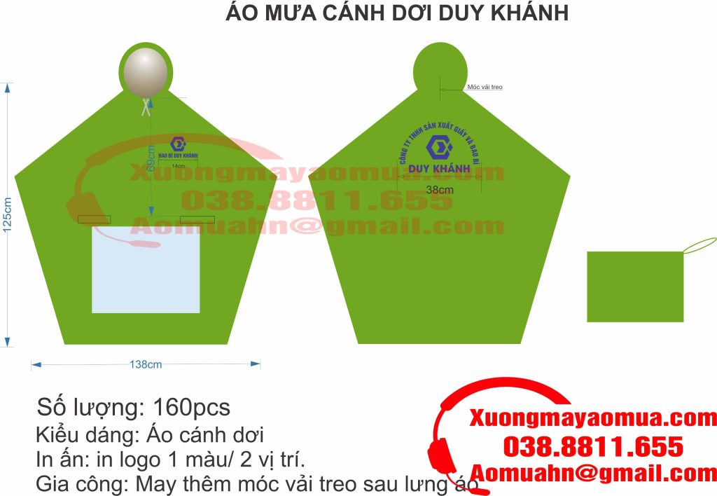 Thiết kế in áo mưa quà tặng công nhân viên công ty tại Bắc Giang