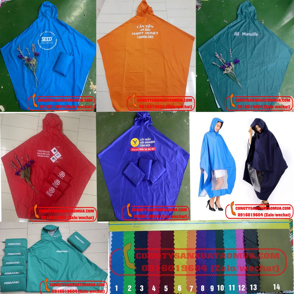 Xưởng sản xuất áo mưa in logo giá rẻ tại Bắc Giang